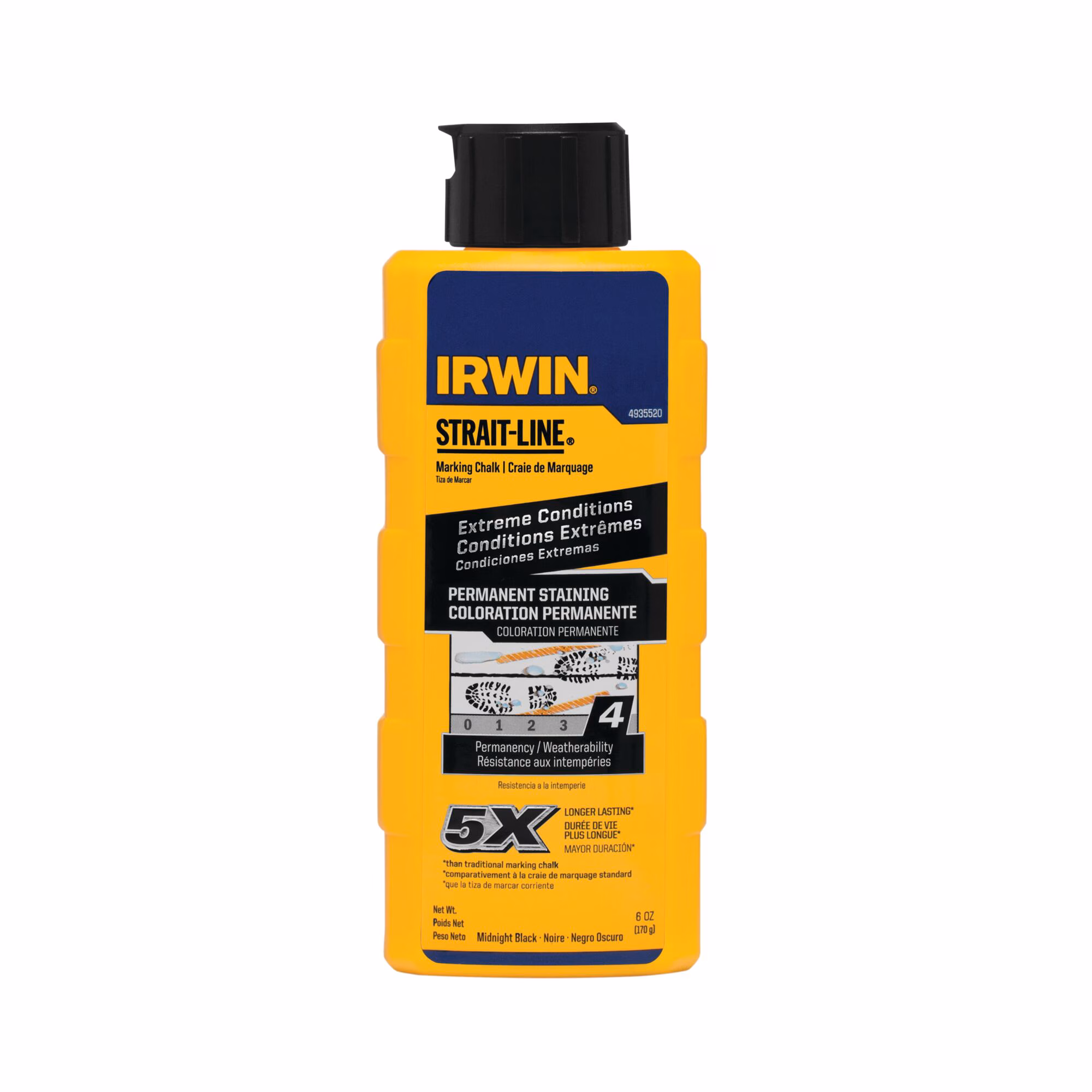 Irwin STRAIT-LINE Marking Chalk Midnight Black Extreme Conditions 4 Permanency 6oz 4935520